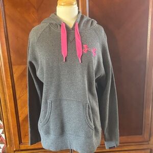 Under Armour Women's Charcoal Hoodie with Pink Details